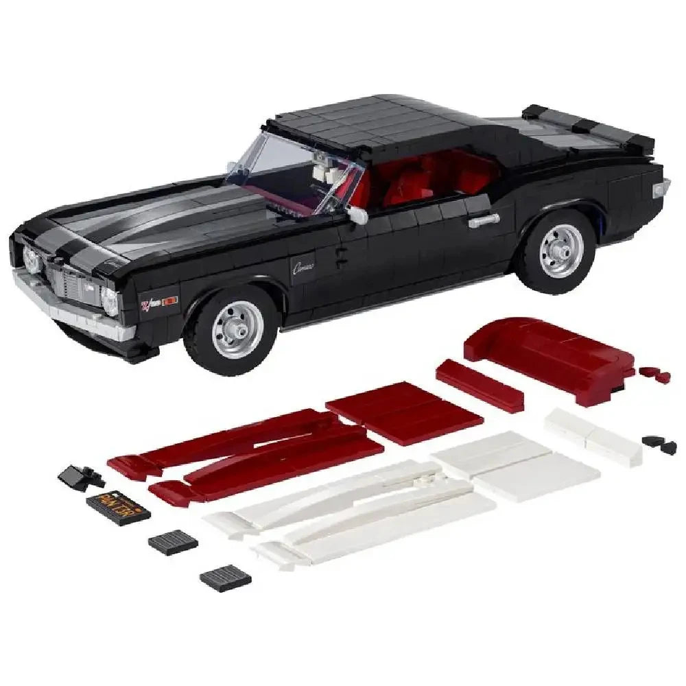 1456PCS Technical Black Vintage 10304 Racing car Competition Muscle Car Assembly Block Boy Toy Christmas And Kids Birthday Gift