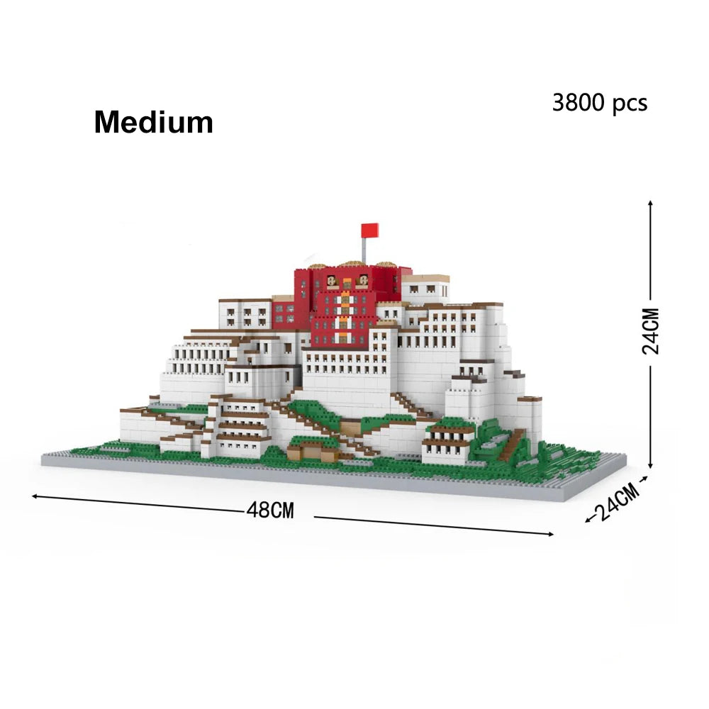 10000 sztuk cegieł Pałac Potala 3D plastikowy model architektoniczny mikro klocki dla dorosłych klocki budowlane zestawy zabawek montaż dekoracji