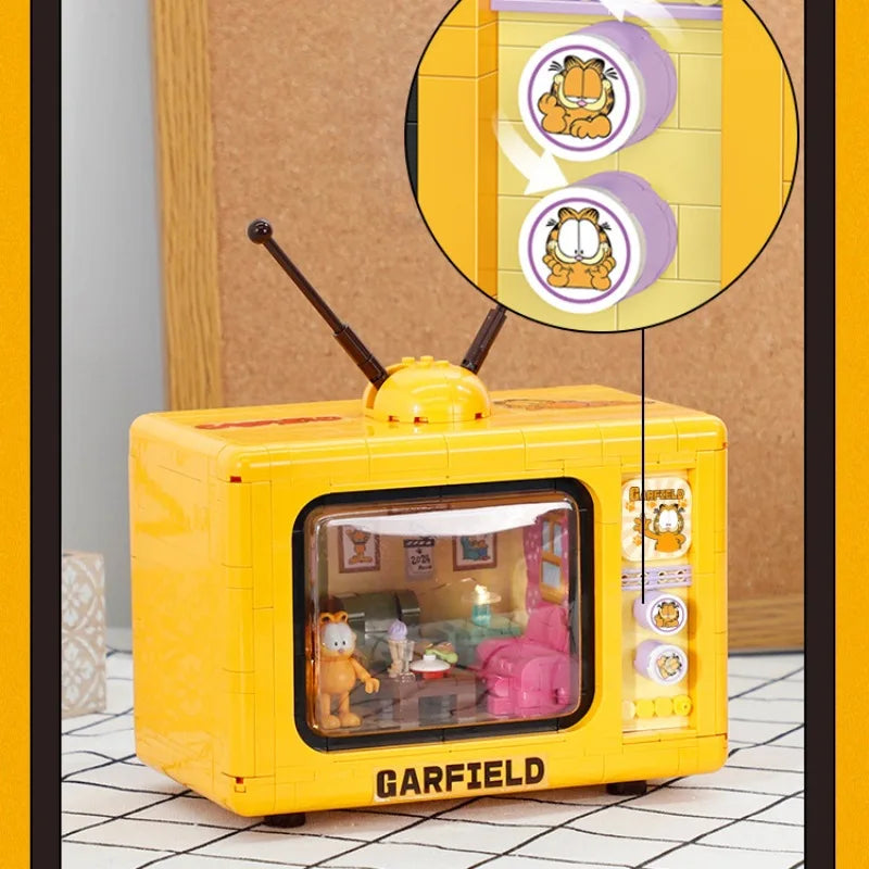Balody Kawaii Anime Garfield Cat Mini Building Blocks Model Open Topped Car MOC TV House Brick Figure Toys For Christmas Gift - CADA BRICKS®