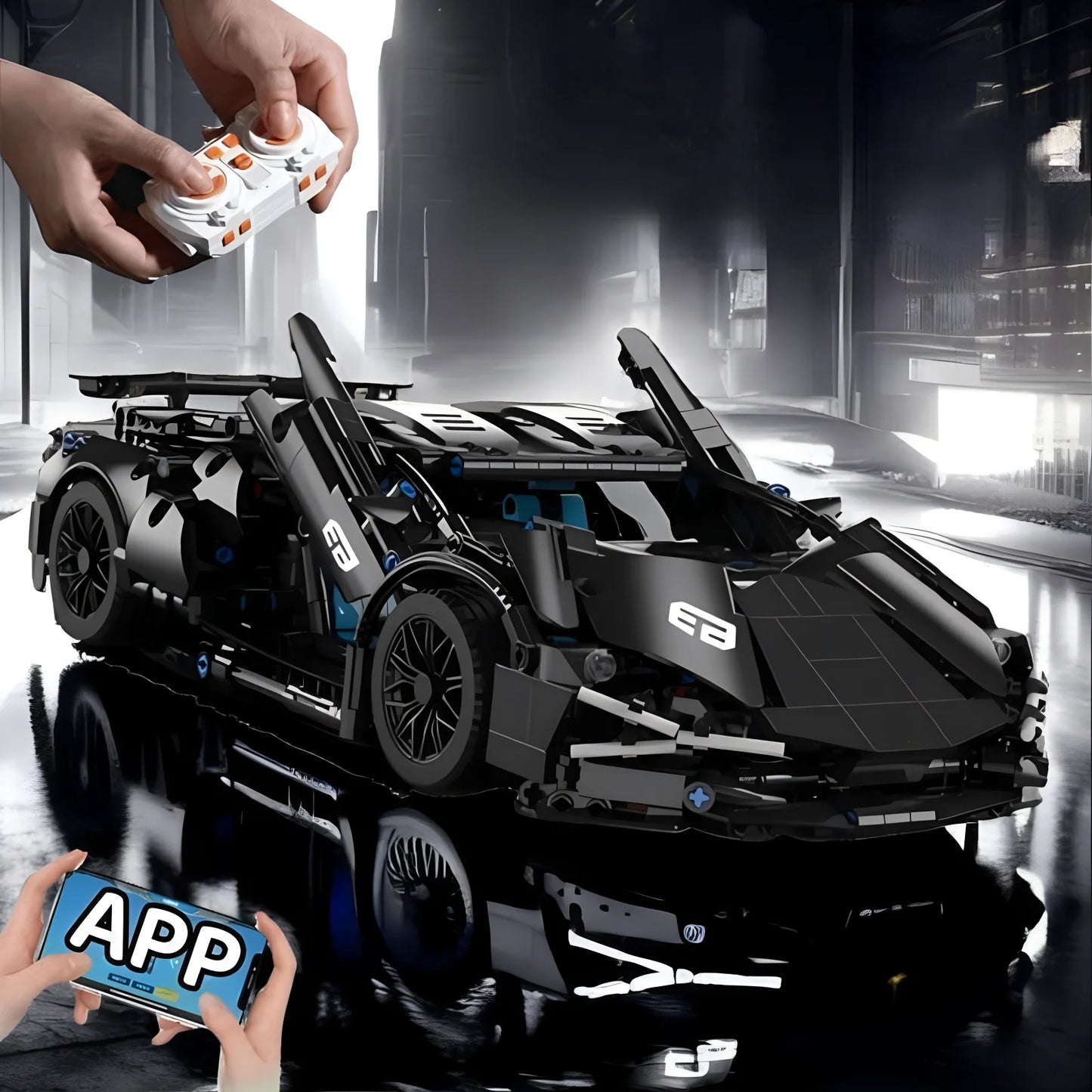 Technical Racing Sport Car Model Building Blocks technic adults 1:14 DIY Supercar Brick Puzzle Toys Kid Adult Gift(1280+granule) - CADA BRICKS®