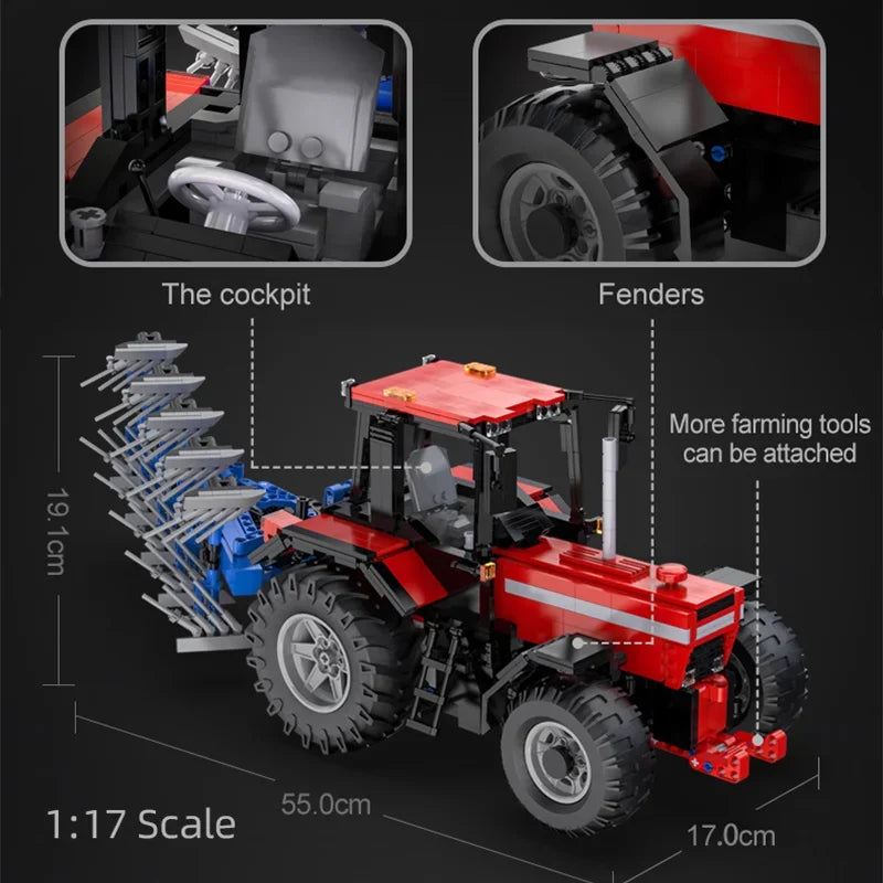 Cada 1:17 514c 1675pcs City Remote Control Multifunctional Agricultural Vehicle Building Block RC Truck Bricks Toys Boys Gifts