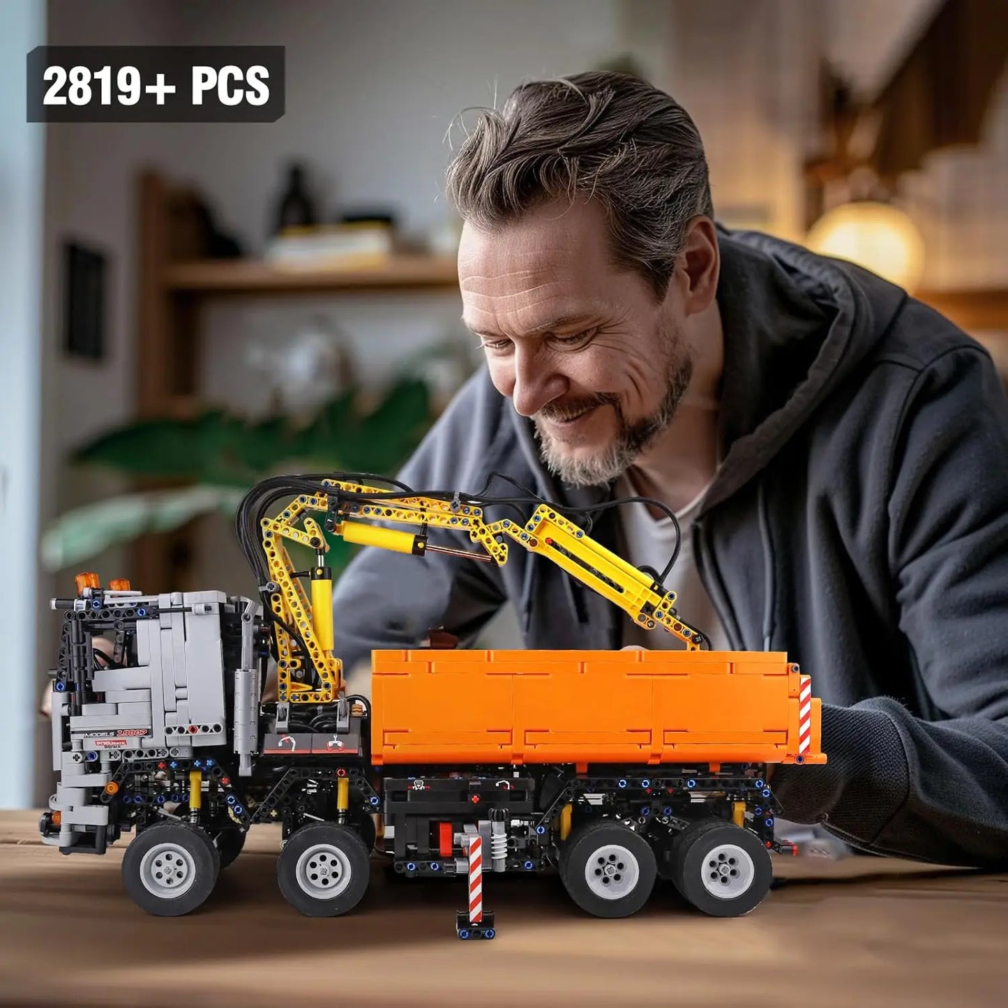 MOULD KING 19007 Technical 2-in-1 Remote Controlled Excavator & Dump Truck Pneumatic Building Blocks Toy Set Birthday Gift