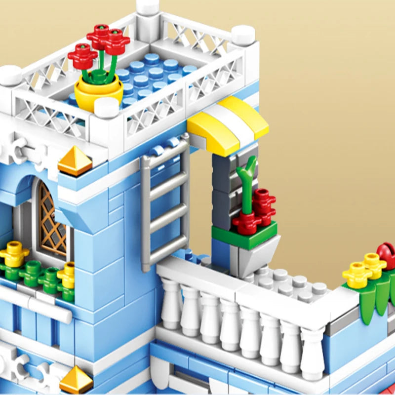 Klocki do budowania hoteli i zajazdów Klocki architektoniczne dla dziewczynek Seria miejska Zestaw miniaturowych puzzli Model dla chłopców Zabawka dla dzieci