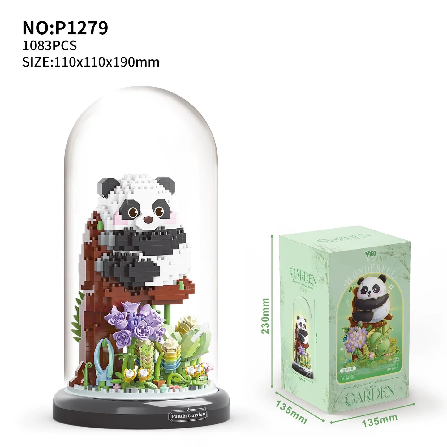 Flower Succulents Building Blocks Panda Owl Bonsai Tree Gardens Romantic Bricks Dust coverDIY Potted Plants Model Kids Kits Toys