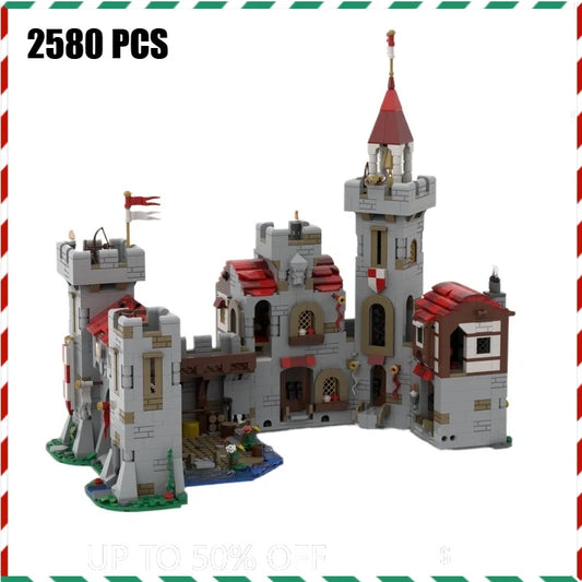 Regal Moat Castle Building Blocks Set - Medieval Fortress Architecture Design Kit, Creative Construction Toys for Kids(2580PCS)