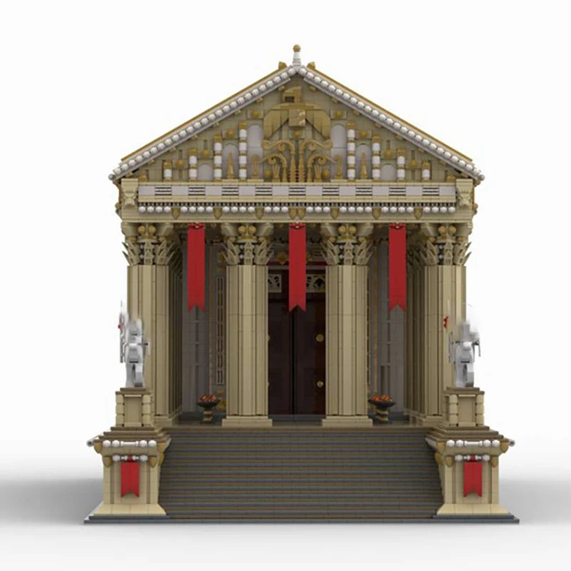 Moc Building Blocks Ancient Roman Temple Model Technology Bricks DIY City Street View Construstion Assembly Toy Holiday Gift