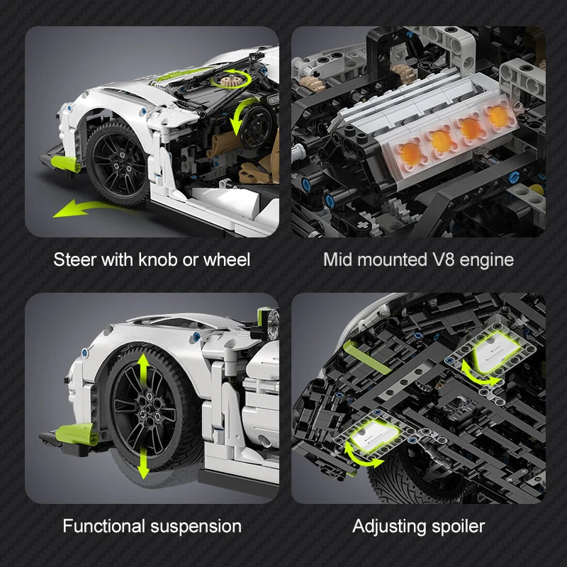 Cada 1:8 MOC 4346PCS Supercar City Racing Car Hypercar Building Blocks Sportscar Racing Vehicle Bricks Toys Children Kids Gifts - CADA BRICKS®