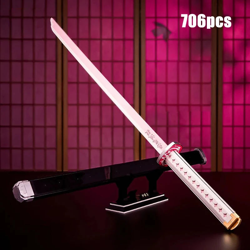 Samurai Sword Building Blocks Ninja Blade Katana Japanese Anime Butterfly Nichirin Knife Bricks MOC Children Toys for Adult Gift - CADA BRICKS®
