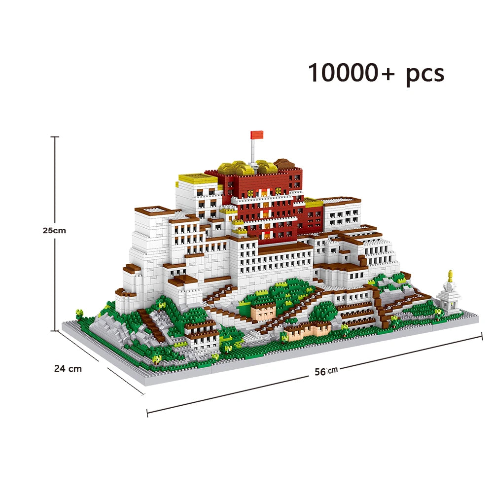 10000 sztuk cegieł Pałac Potala 3D plastikowy model architektoniczny mikro klocki dla dorosłych klocki budowlane zestawy zabawek montaż dekoracji