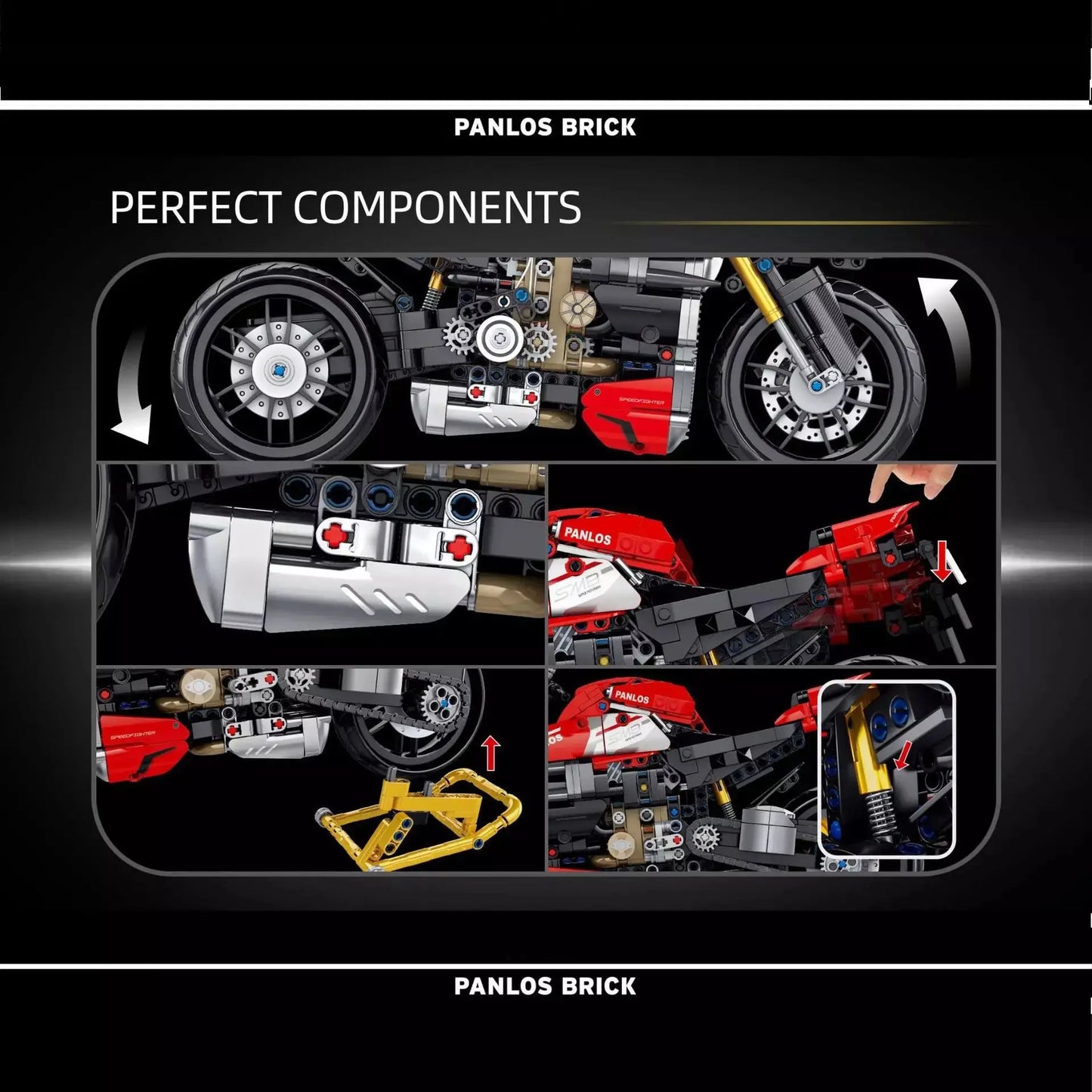 981 szt. City Technical Locomotive Motorcycle Building Blocks MOC Speed Supercar Model motocykla Bricks Boy Toys na prezent dla dzieci
