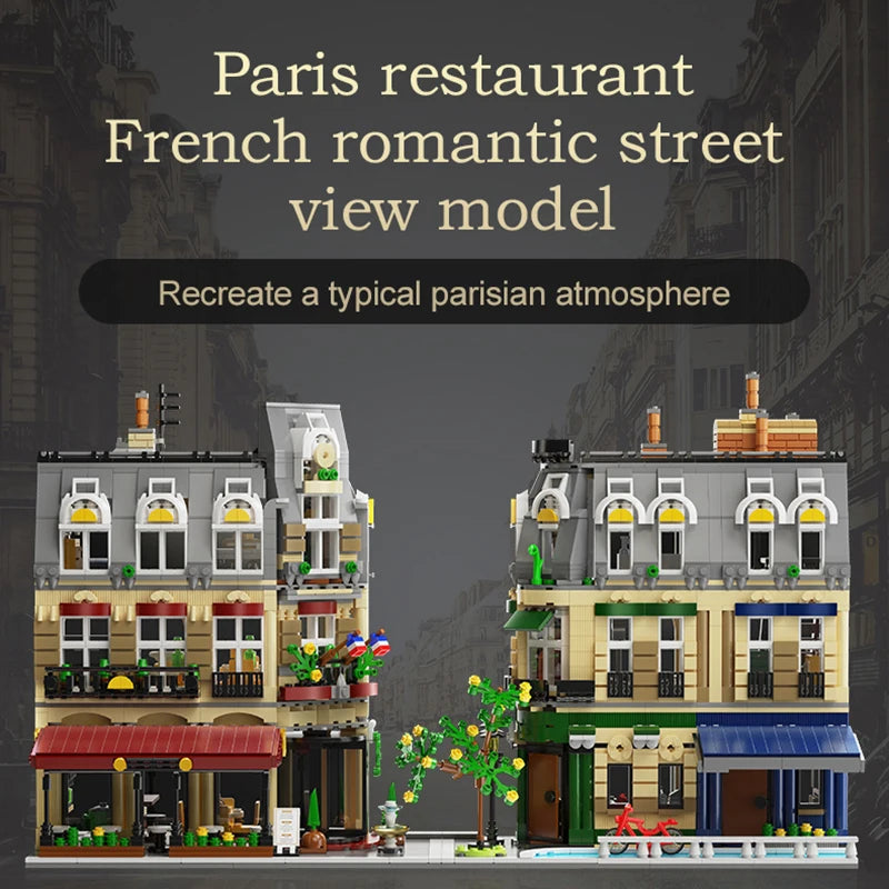 3230Pcs CADA City Paris Restaurant & House Architecture Building Blocks Set French Apartment Figures Bricks Toy for Kids Gift