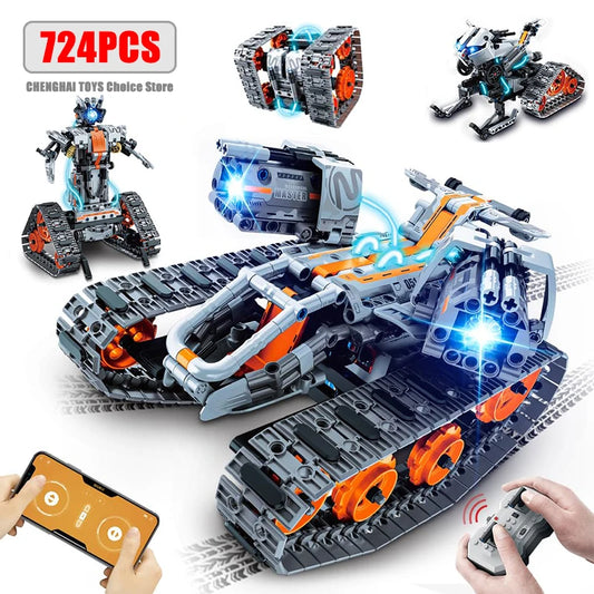 724pcs 4 in 1 City Technical Programming RC Car Robot Building Kit Stem Racing Car 6-16 Year Old Kids Bricks Toys for Boys Gifts - CADA BRICKS®