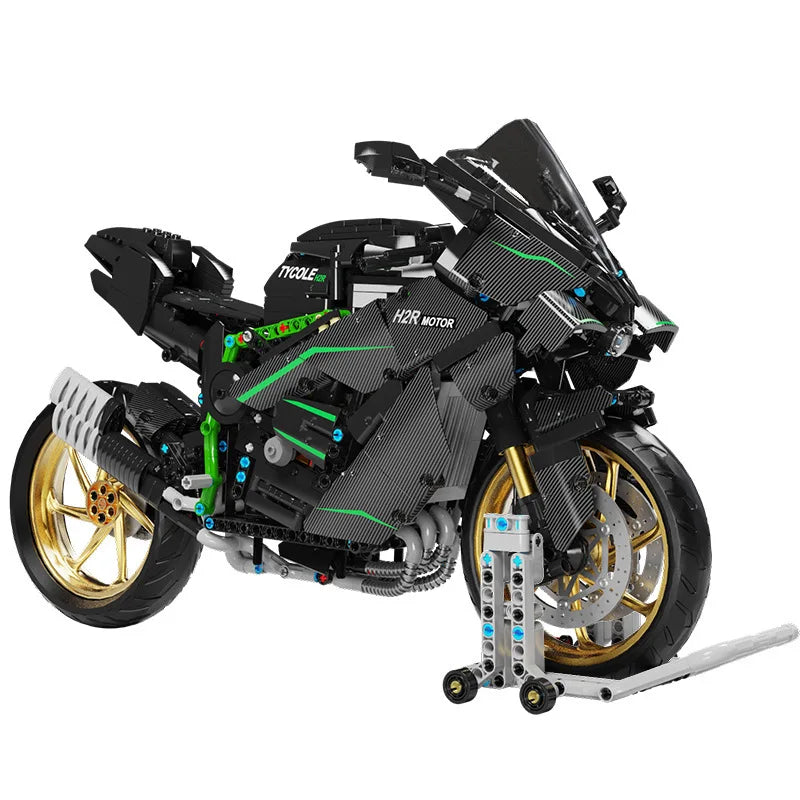 1858 sztuk 1:5 Techniczne Miasto Motocykl Samochód Model Klocki MOC Wyścigi Motocykl Pojazdy Cegły Zabawki dla Dzieci Prezenty T4019