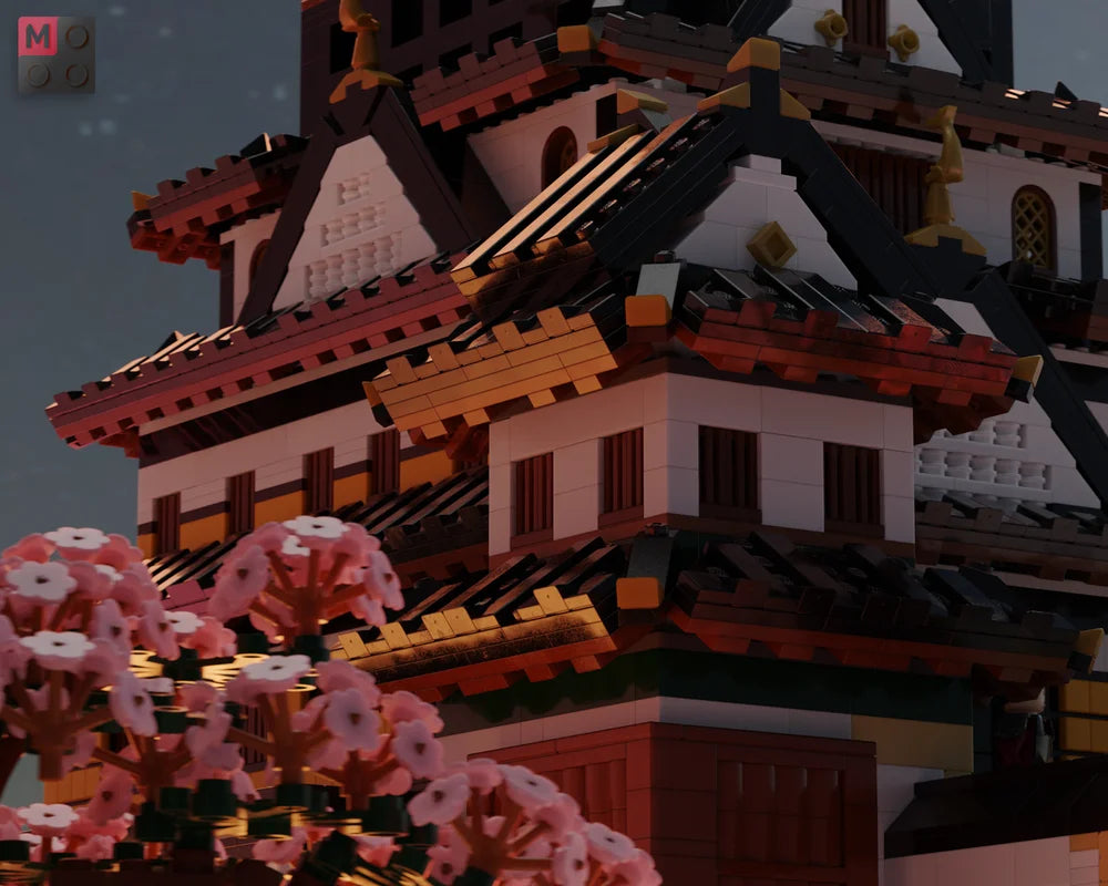 New MOC Building Block Model Boutique Medieval Japanese Shogun Castle Children's Toy Gift DIY Assembly Set