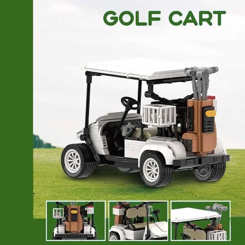 807/pcs Building Blocks Golf Cart Model Easy Operation Pullback Action Simulation Vehicle Model for Children Holiday Gift - CADA BRICKS®