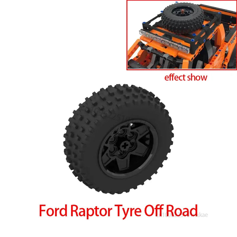 MOC 42126 F-150 Raptor Car Trailer Technical Hitch Crane Platform Hardtop Bumper Roofrack Building Blocks DIY Bricks Toy Gifts - CADA BRICKS®