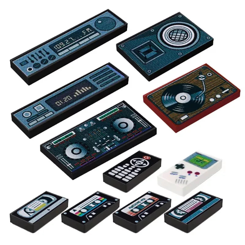 City Printed Accessories Building Blocks Computer Controller Monitor Keyboard Dashboard Mobile Phone Radio Mini Bricks Kids Toys - CADA BRICKS®