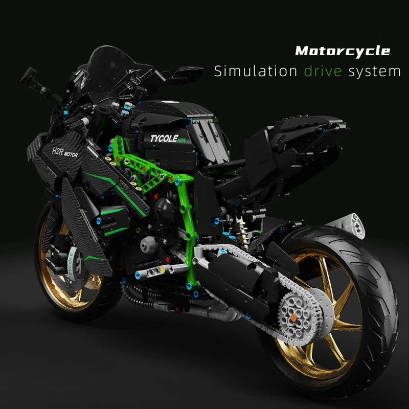 1858 sztuk 1:5 Techniczne Miasto Motocykl Samochód Model Klocki MOC Wyścigi Motocykl Pojazdy Cegły Zabawki dla Dzieci Prezenty T4019