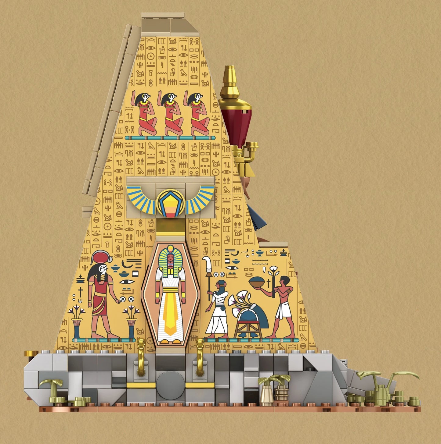 MOC Ancient Egyptian Pharaonic Pyramid Temple Building Blocks Architectural Building Toy Statues Hieroglyphics for Gift 2666PC