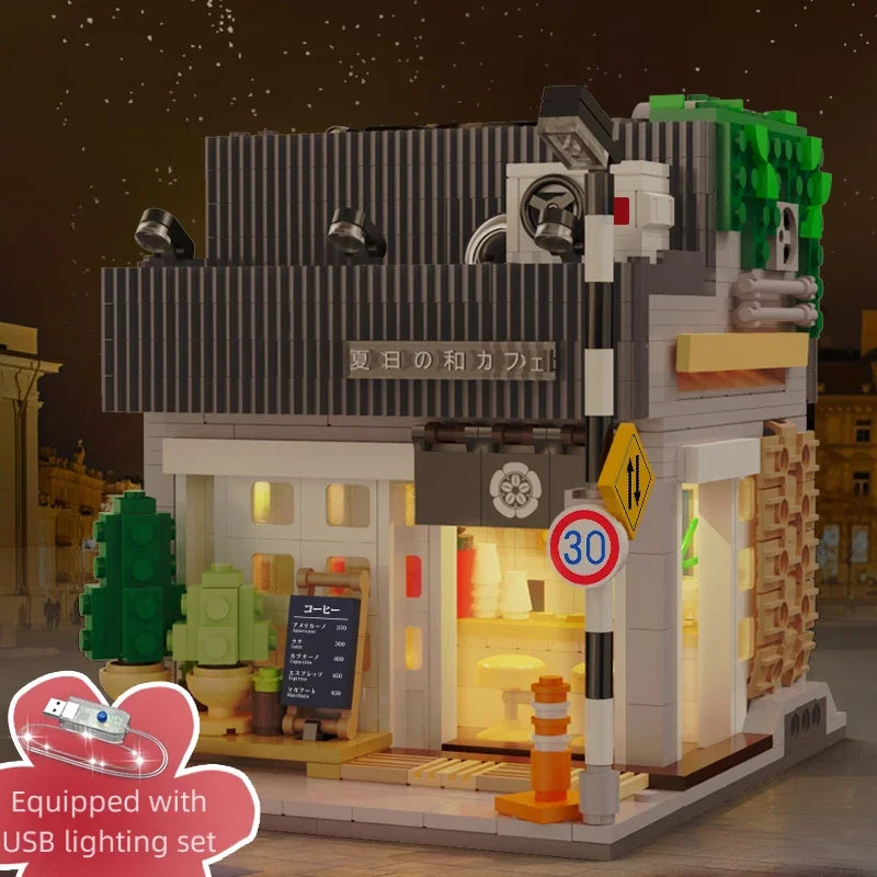 1116Pcs Cada LED City Japanese Style Summer Restaurant Coffee House Building Blocks Friends Light Shop Bricks Toys Children Gift - CADA BRICKS®