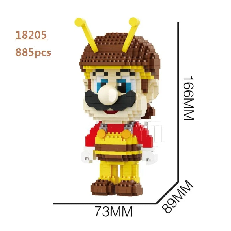 New Anime Mini Blocks Cute Cartoon Peach Luigi Building Bricks Toys for Children Present Bowser Valentine Girls Boy Juguetes - CADA BRICKS®