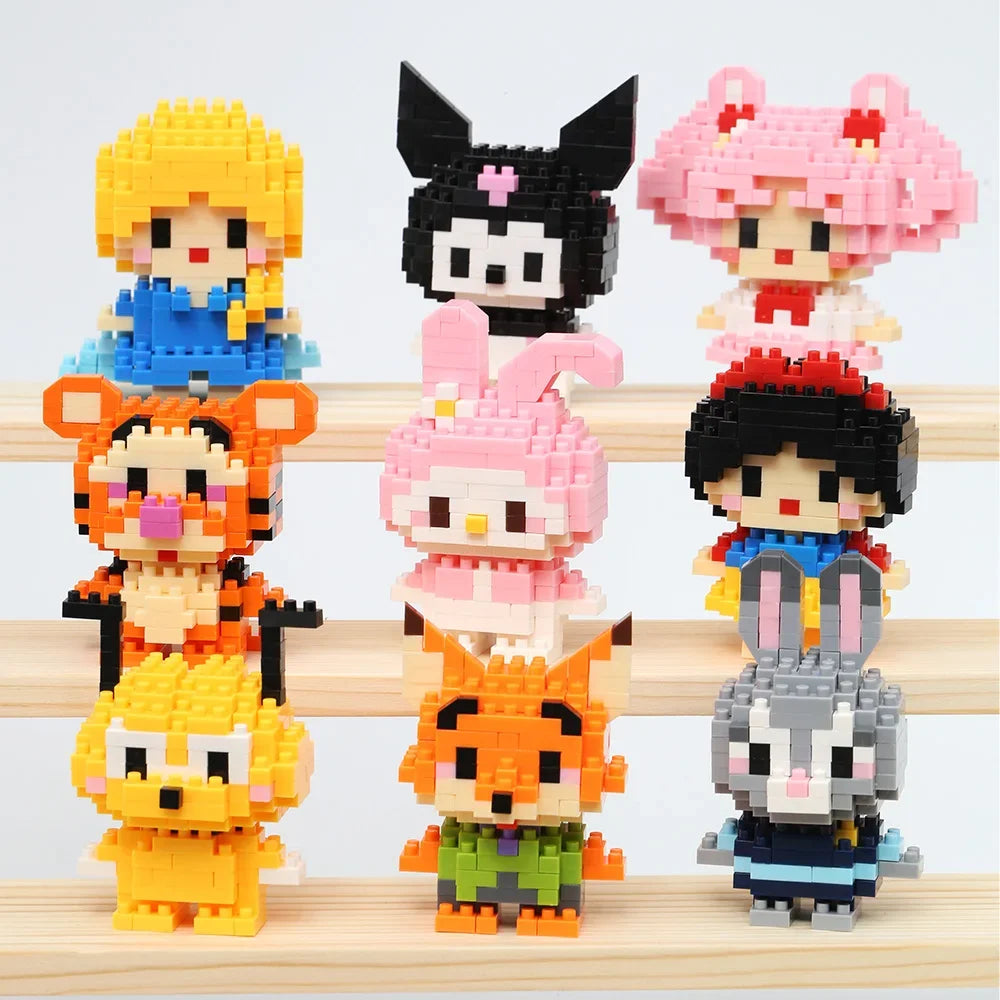 Disney Stitch Mickey Anime Anime Blocks Kuromi My Melody Diseney Cinnamoroll Mouse Building Blocks Doll Toy Kids Birthday Gift - CADA BRICKS®
