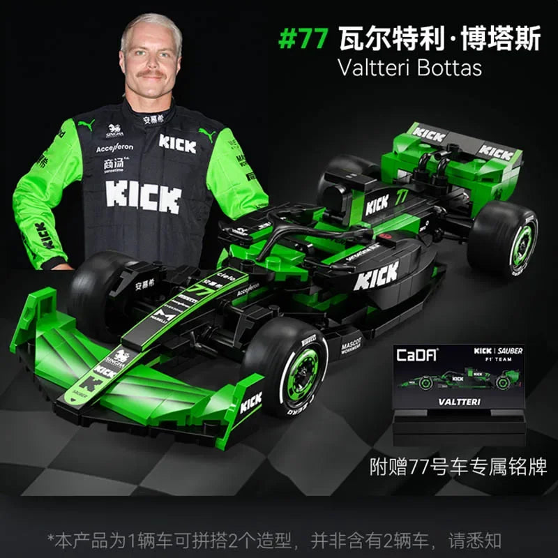CADA KICK Sauber Team C44 Formula-1 F1 Technical Racing Car Number 24 Sports Car Building Blocks Car Bricks Toys Holiday Gifts