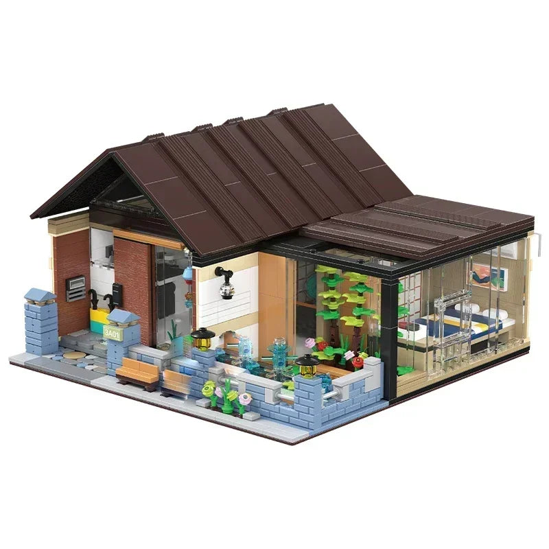 Creative City Japanese Style Range Single-family Villa flower house Building Blocks Architecture Bricks Toys for Kid Gifts
