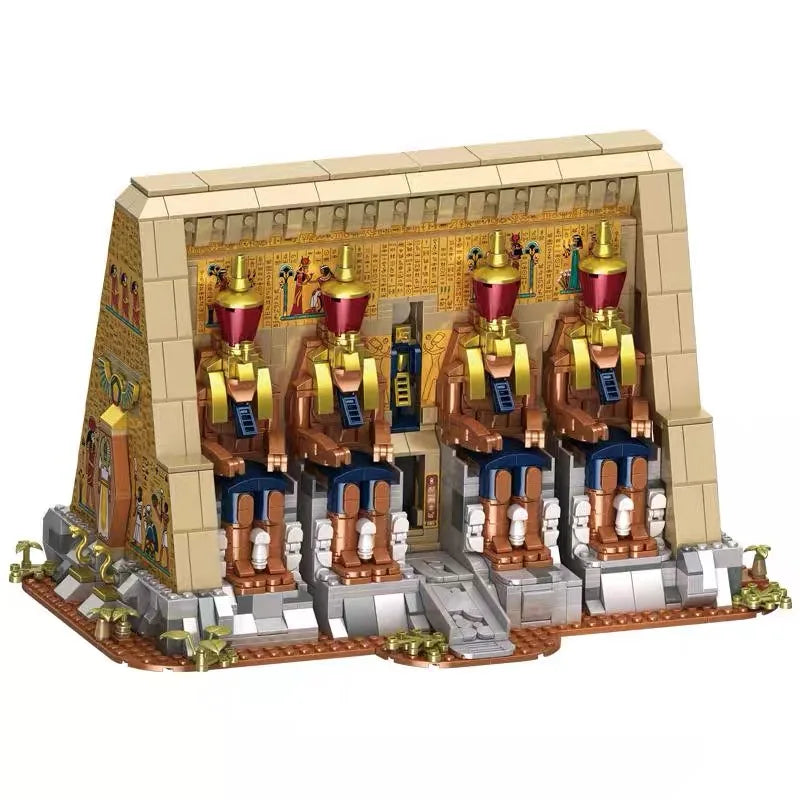 MOC 2025 New Egyptian Pharaonic Pyramid Building Blocks Ancient Desert Temple Architecture Mummy Brick Puzzle Toys Children Gift