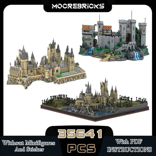 MOC Classic Medieval Castle Architecture Fortress Street View Building Block Model Assembly Originality Bricks Puzzle Toys Gifts