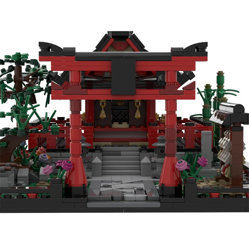 MOC Small Shinto Shrine Model Building Block House Temple Japanese Style Building Assembled Brick Toys Creative Children's Gift