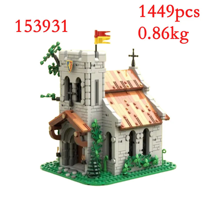 Spot MOC-134494 128617 137009 139581 itp. Średniowieczne domy budowlane Małe elementy konstrukcyjne klocki edukacyjne model zabawki