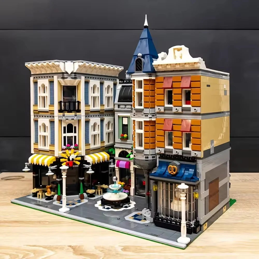 Creatoring Expert Brick Bank Detective's Assembly Square Model MOC Street View Building Blocks Toys 10255 10251 10211 10185 - CADA BRICKS®