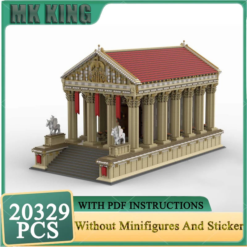 Moc Building Blocks Ancient Roman Temple Model Technology Bricks DIY City Street View Construstion Assembly Toy Holiday Gift