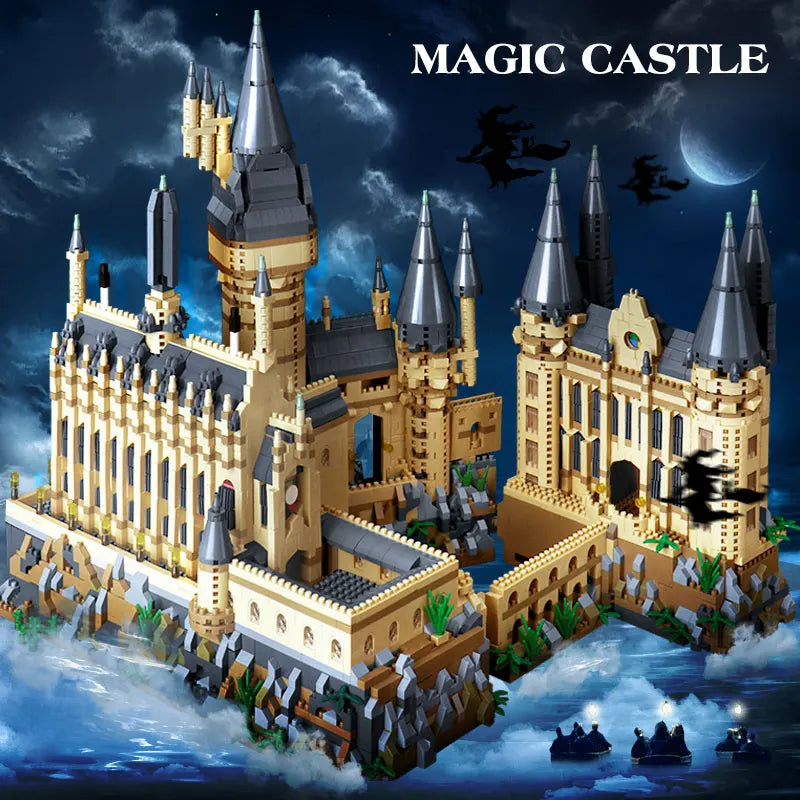 Mikro klocki Miasto Kreatywny średniowieczny magiczny zamek Seria Szkoła Architektura Pałac Model Klocki Prezenty Zabawki do montażu dla dzieci