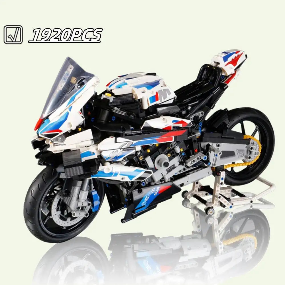 W magazynie 1920 szt. Techniczne wyścigi motocyklowe 1000 RR klocki klocki zabawki urodziny boże narodzenie prezenty dla dzieci