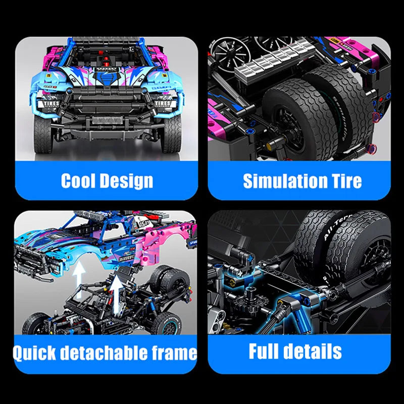 Ekspert techniczny Model samochodu sportowego terenowego Klocki budowlane Miejski mechaniczny super pojazd wyścigowy Klocki MOC Zabawki dla dzieci Prezent
