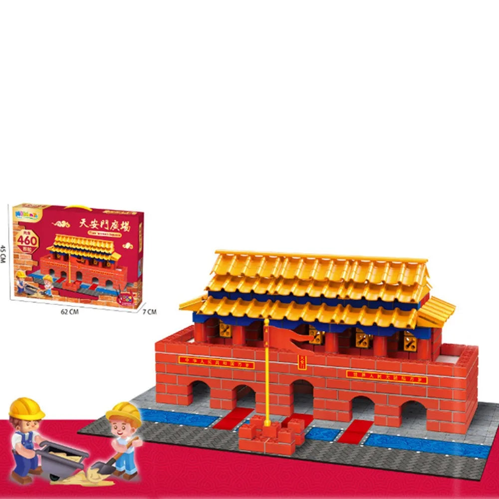 Multicolor DIY Building House Block Set Plastic Tile Houses Assemble Toy Miniature Size Villa Model Mini Brick Assembly