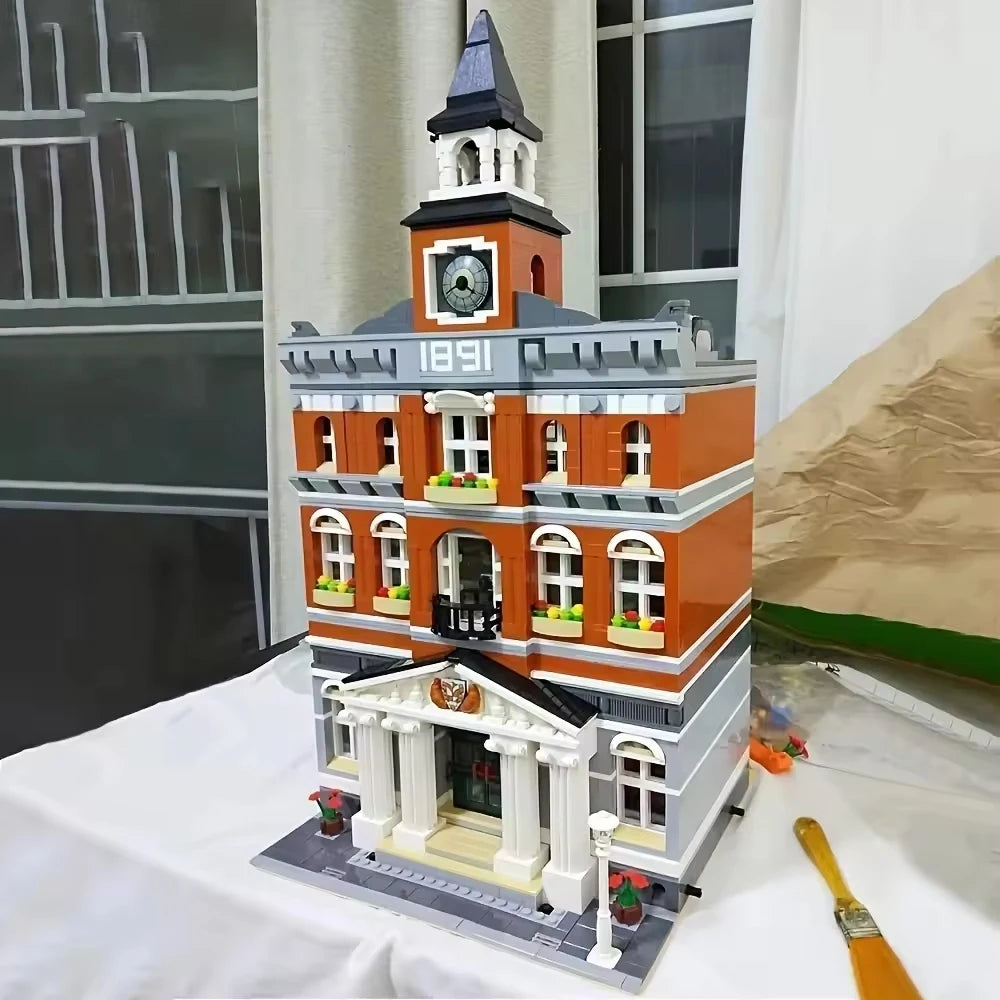 Creatoring Expert Brick Bank Detective's Assembly Square Model MOC Street View Building Blocks Toys 10255 10251 10211 10185 - CADA BRICKS®