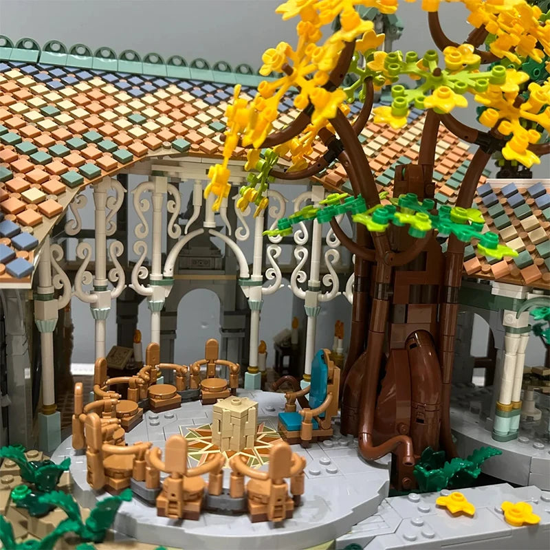 6167 szt. Zestaw klocków budowlanych Vally Castle MOC Small Particle Street Series Bricks Model Toys Display Collection Holiday Gifts