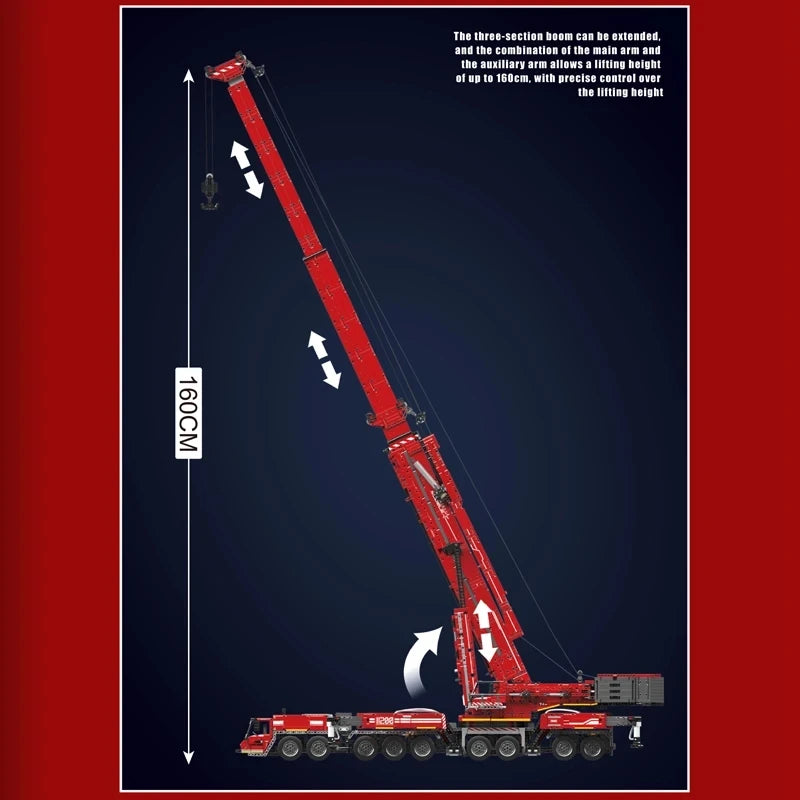 MOULD KING 17007/17008 Technical Car Toys Motorized LTM 11200 Crane Truck Building Block Assembly Model Brick Kid Christmas Gift