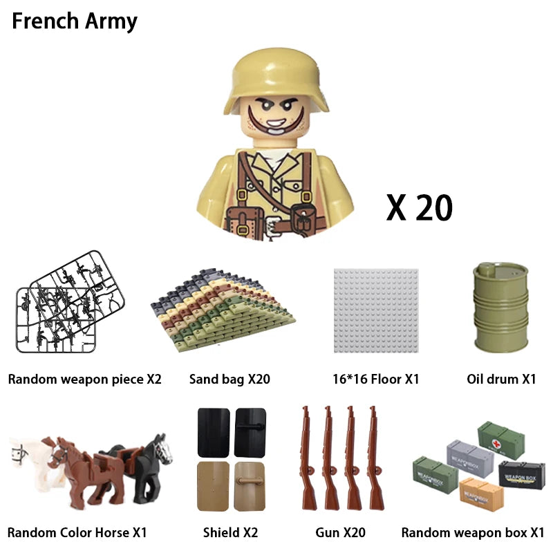 Military Building Blocks, Figures, Action Figures, Toys, Mini Dolls, Soldier Characters, Children's Toys, National Army Phalanx - CADA BRICKS®