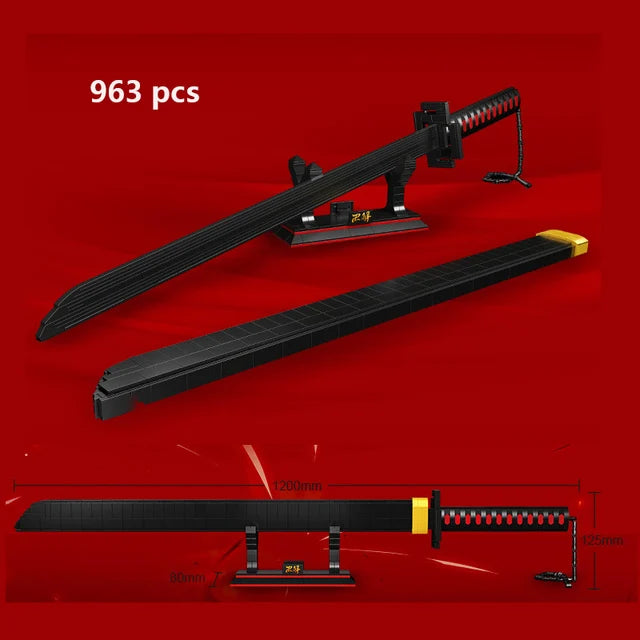 Samurai Sword Building Blocks Ninja Blade Katana Japanese Anime Butterfly Nichirin Knife Bricks MOC Children Toys for Adult Gift - CADA BRICKS®