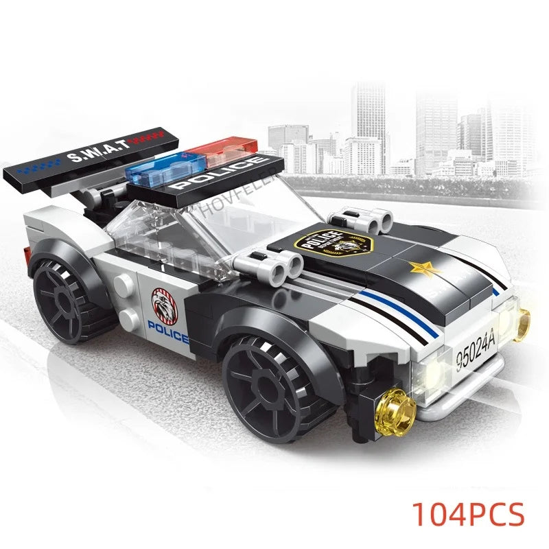 Super Police City Samolot Dwuwirnikowy Śmigłowiec Słynny Samochód SWAT Klocki DIY MOC Klasyczne Klocki Modelarskie dla Dzieci Zestawy