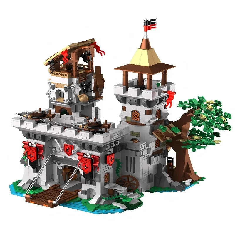 Klocki konstrukcyjne Twierdzy Rycerza Ducha Świętego Architektura MOC Model Zamku Średniowiecznego Puzzle Zabawki dla dorosłych Prezent świąteczny
