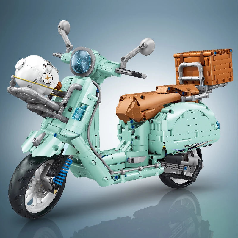 1828 sztuk 1:5 Miejskie Techniczne Modele Motocykli Samochodów Klocki Budowlane MOC Wyścigi Motocyklowe Pojazdy Klocki Zabawki Dla Dzieci Prezenty T4025