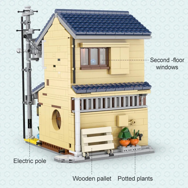 With Packaging BOX LED City Japanese Tea Shop House Architecture Building Blocks Friends Shop Figures Bricks Toys for Kid Gifts - CADA BRICKS®