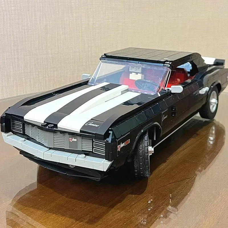 1456PCS Technical Black Vintage 10304 Racing car Competition Muscle Car Assembly Block Boy Toy Christmas And Kids Birthday Gift