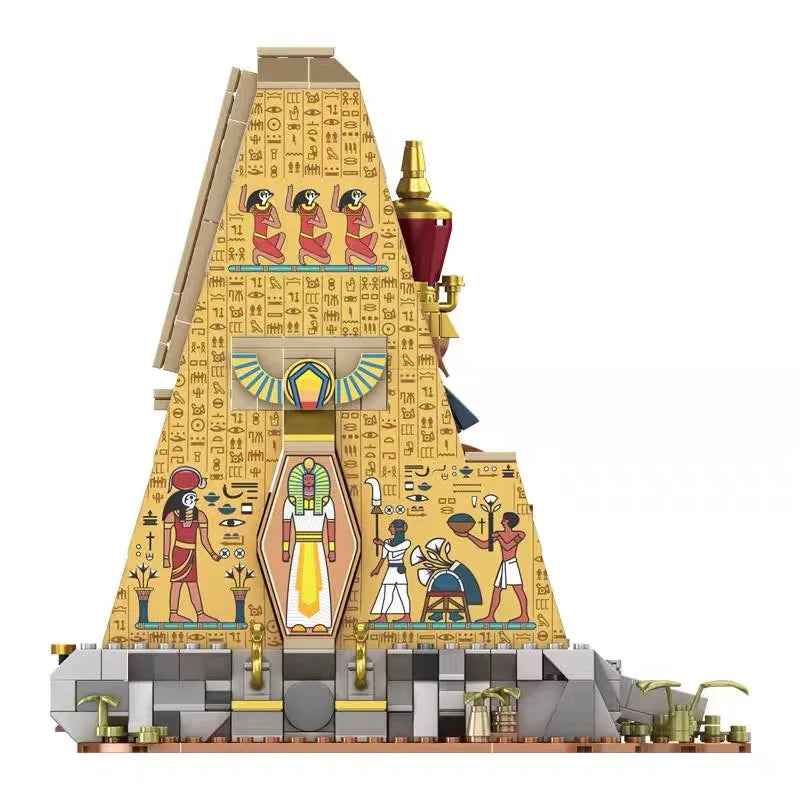 MOC 2025 New Egyptian Pharaonic Pyramid Building Blocks Ancient Desert Temple Architecture Mummy Brick Puzzle Toys Children Gift