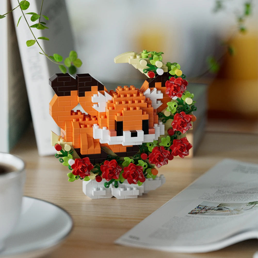 Mini Dog Cat panda raccoon Cute Pet Small Building Block Model Series Ornaments Children's Toy Christmas Birthday Gifts for Kids - CADA BRICKS®
